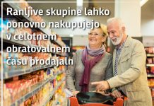 Upokojenci, invalidi in nosečnice lahko nakupujejo v celotnem obratovalnem času prodajaln
