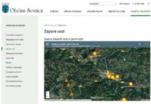 Sevniška občina z interaktivnim zemljevidom o aktualnih zaporah cest