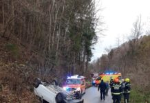 Sevnica: Prometna nesreča med Lončarjevim Dolom in Trnovcem