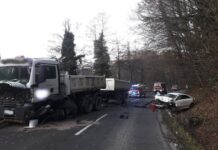 Prometna nesreča med Impoljco in Zavratcem