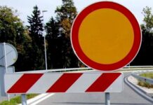 Delna zapora državne ceste Mokrice – Obrežje – Slovenska vas