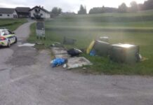 Sevnica: S tremi promili v hidrant in zabojnike (slike)