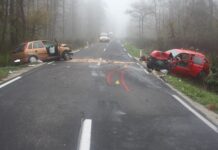 Brežice: Huda prometna nesreča, trije udeleženi