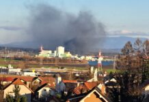 Krško: Požar v Centru za ravnanje z odpadki Spodnji Stari Grad