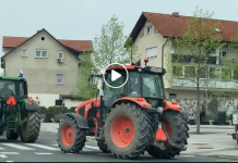 Nepregledna kolona traktorjev se vije v Ljubljano (video)