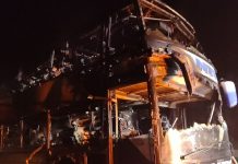 (VIDEO) Na dolenjski avtocesti pogorel avtobus iz BiH