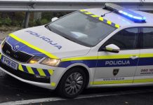 V Leskovcu vlomili v trgovski center, z avtom bežali pred policijo