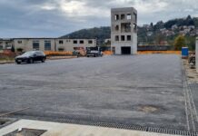Gradnja Regijskega gasilskega poligona Krško tik pred zaključkom