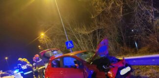 Sevnica: Nesreča na glavni cesti pri Radni