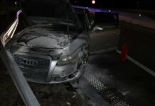 FOTO: Zagorelo vozilo na izvozu AC Drnovo