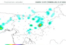 Nevarnost debele toče za okolico med Krškim in Novim mestom