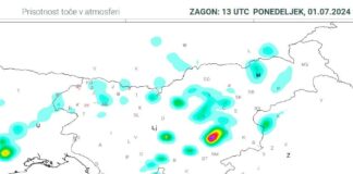 Nevarnost debele toče za okolico med Krškim in Novim mestom