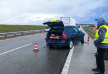 Prometna nesreča na avtocesti pri izvozu za Krško