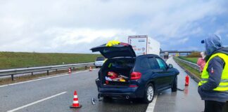 Prometna nesreča na avtocesti pri izvozu za Krško