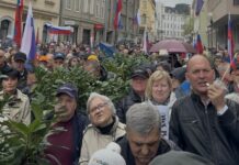 V Celju več sto podpornikov SDS včeraj protestiralo proti krivosodju
