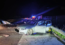 Nesreča na avtocesti med Drnovim in Smednikom