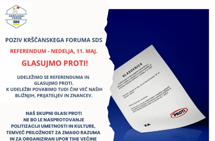 Krščanski forum SDS poziva k udeležbi na nedeljskem referendumu