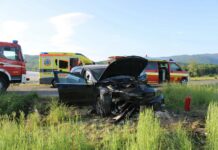 Malo Mraševo: dve osebi huje poškodovani