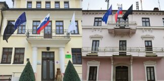 Črni zastavi izobešeni tudi v Brežicah in Krškem