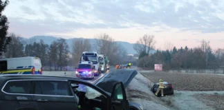 Nalet dveh vozil med Brežicami in Bukoškom