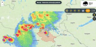 Nevihtne celice se pomikajo proti vzhodu Slovenije